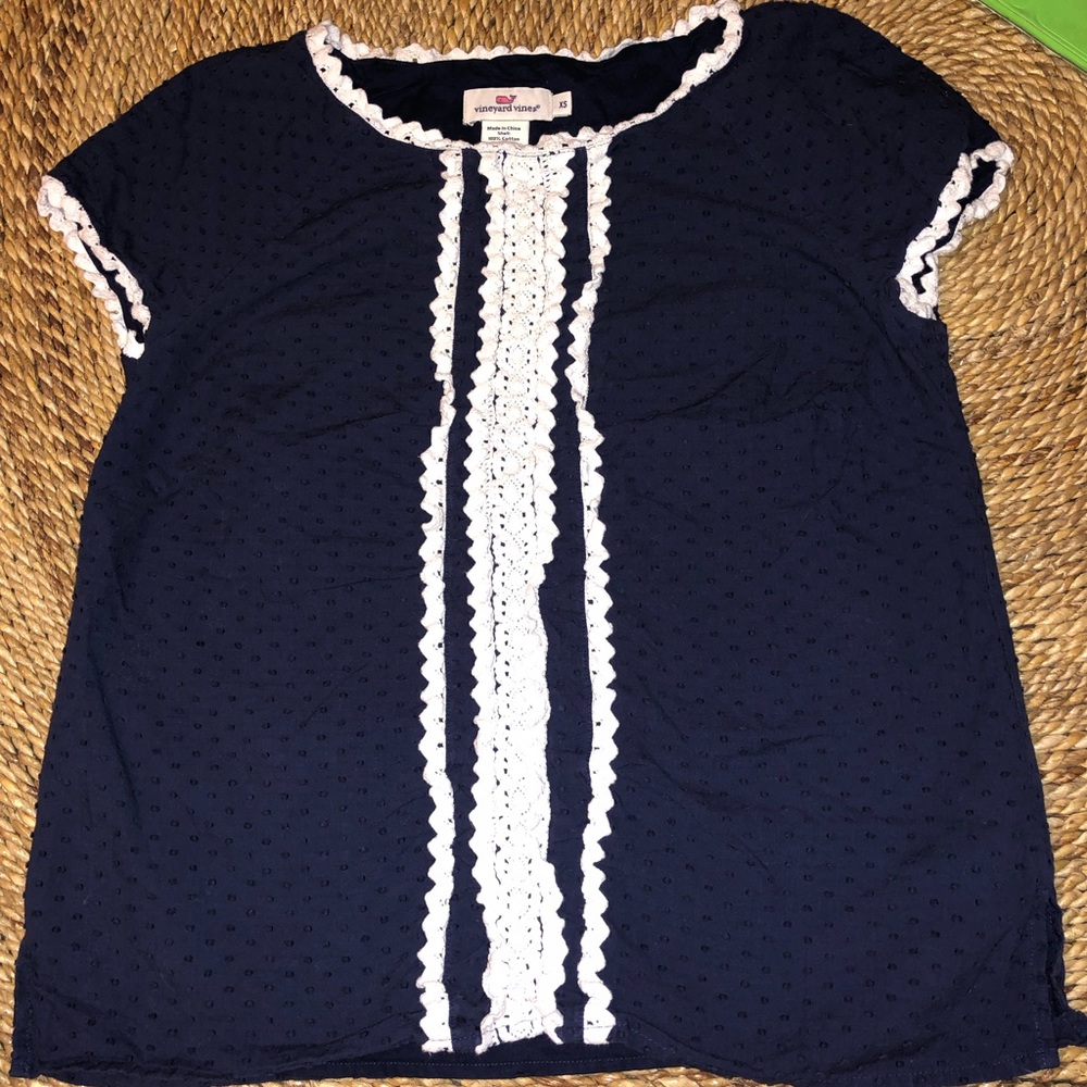 Navy and white XSMALL. Vineyard vines